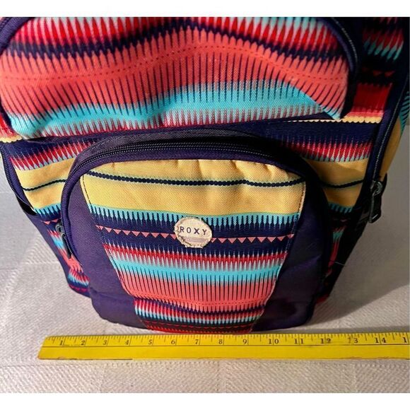 Roxy Bohemian Aztec Print Colorful Multi-Pocket Laptop Compartment Back - Picture 9 of 16